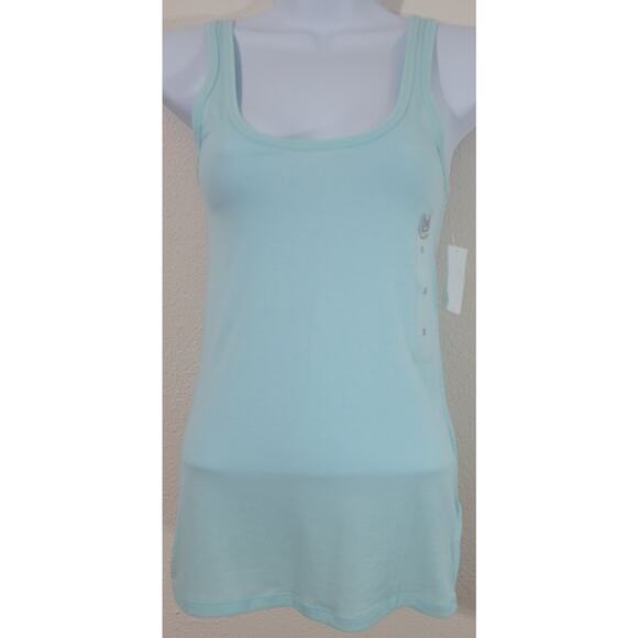 SO Teal Blue Green Marled Scoop Neck So Perfect Tank Top Small New With Tags - Picture 1 of 4